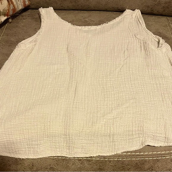 Michael Stars super soft gauzy v neck cropped tank. - Picture 3 of 4